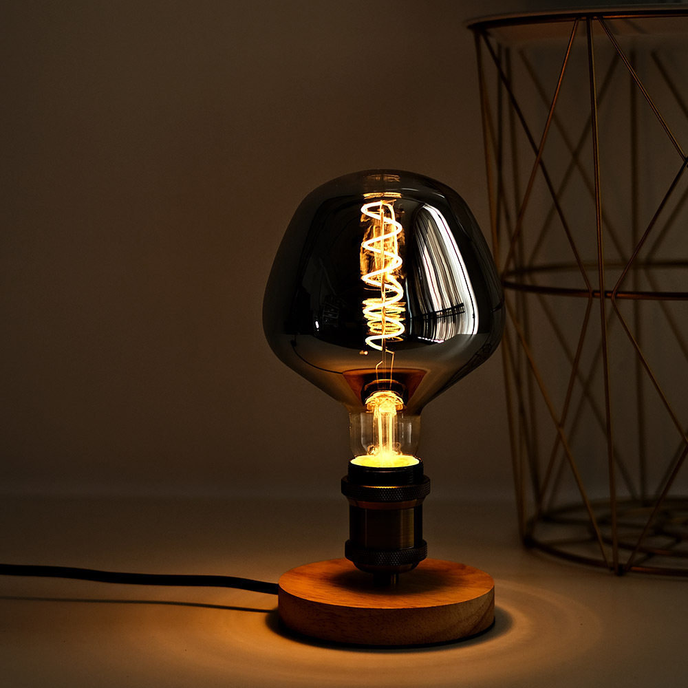 复古异形LED灯泡酒吧咖啡厅创意装饰照明灰色茶色暖光氛围台吊灯