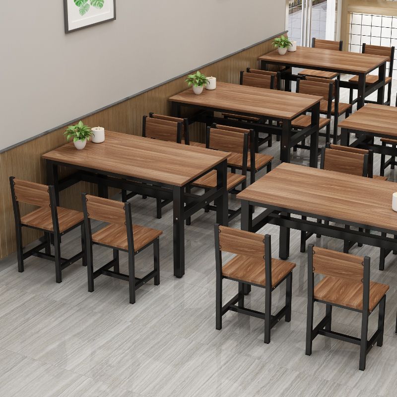 餐厅家用餐桌椅长方形组合桌早餐小吃店食堂快餐饭店专用桌椅4人6