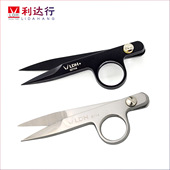 利达行剪刀 全不锈钢纱线剪G114带圈小剪刀 精制发黑DIY线头剪刀