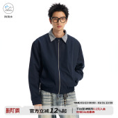 江南先生NewJNXS防泼水撞色格纹假两件夹克春季 翻领外套男女 工装