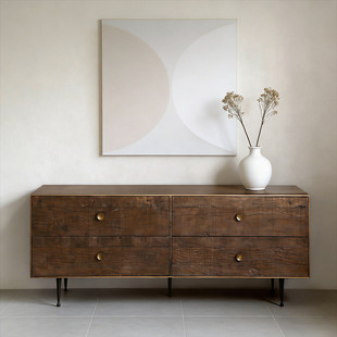 北欧老钱风/北欧表情进口中古复古乡村德瓦餐边柜电视柜抽屉边柜