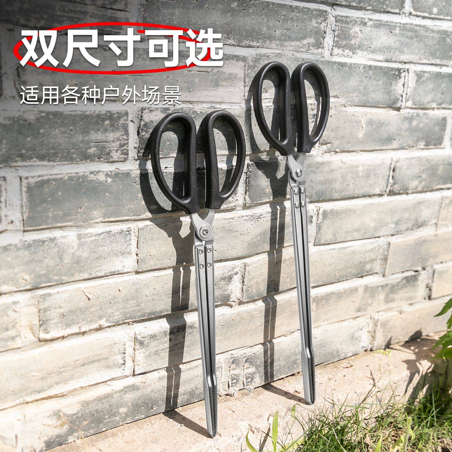 加长不锈钢木炭夹围炉煮茶火钳烧烤夹家用垃圾夹户外烧火夹子