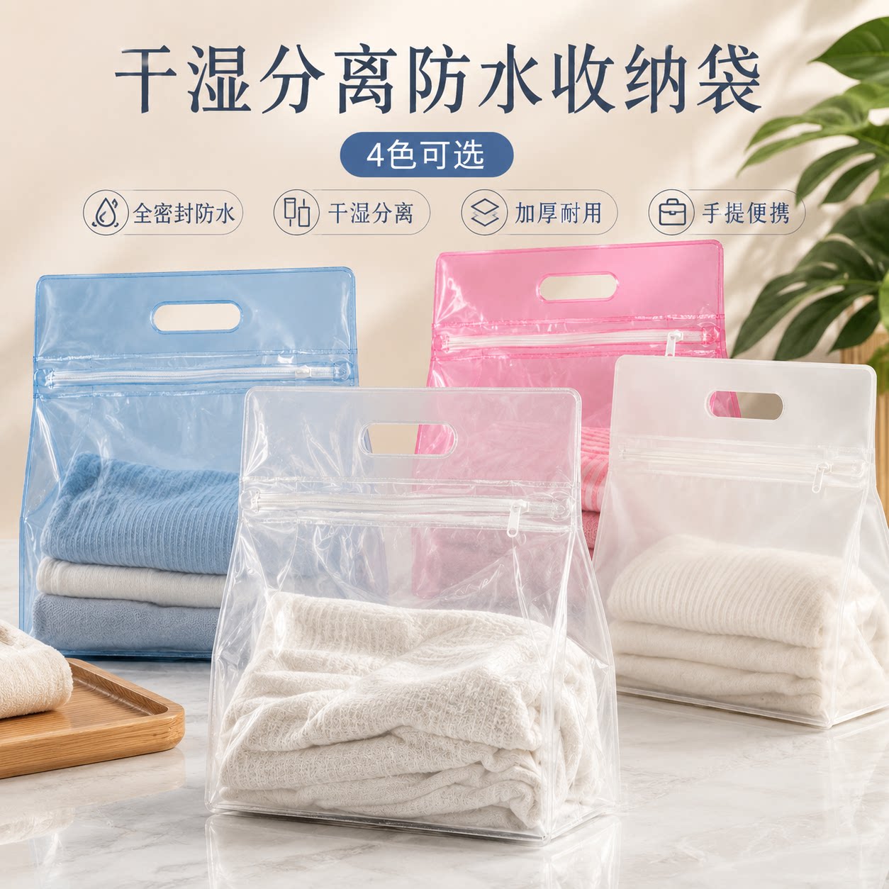 防水泳衣收纳袋手提运动健身内衣汗衣收纳包便携游泳洗漱包沙滩包