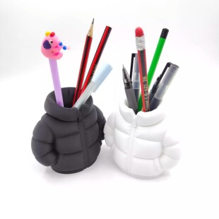 3d打印卡通羽绒服造型笔筒创意可爱办公桌面收纳盒学生文具收纳