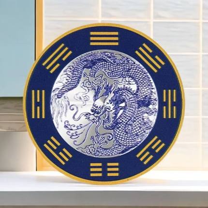 8CM自粘青龙牌荷花贴避火龙石敢当金属铝牌