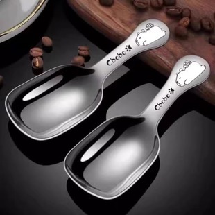 卡皮巴拉不锈钢加厚短柄茶匙迷你小勺子咖啡量勺茶勺茶叶挖勺汤勺