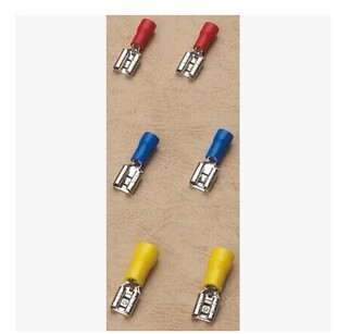 FDD5.5 热销6.3插簧 对接端子 公母端子 250线耳母绝缘 接线端子