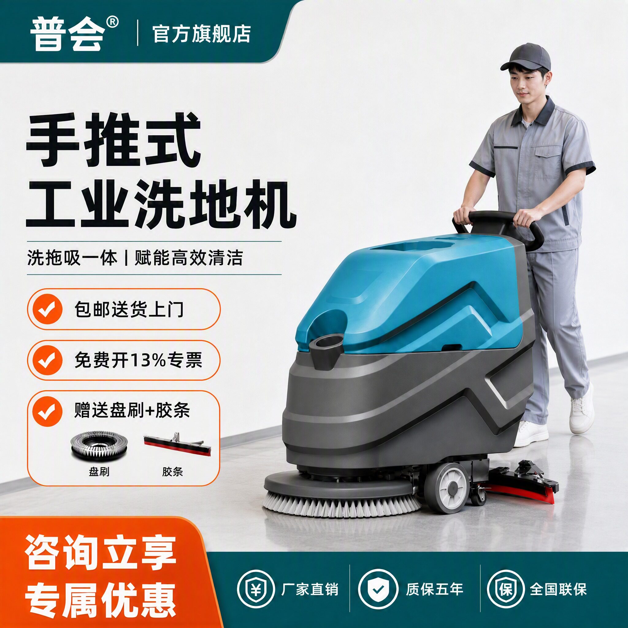 商用洗地机洗拖吸一体机厂家直销