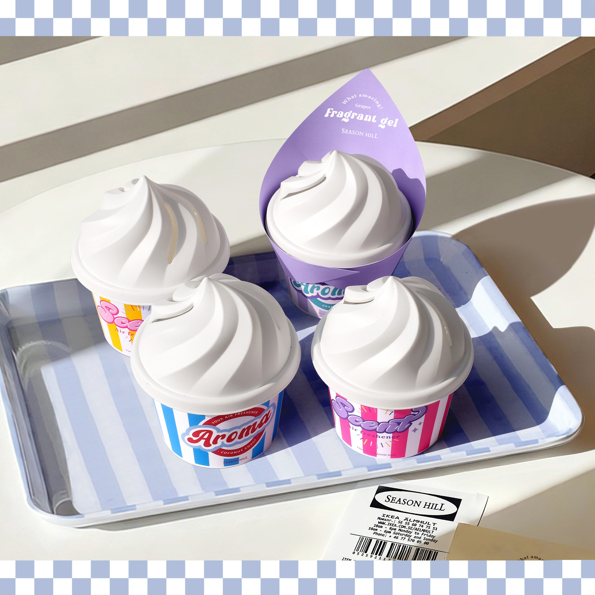 麦旋风甜筒杯香膏车载香薰创意摆件卧室卫生间除味香氛持久散香