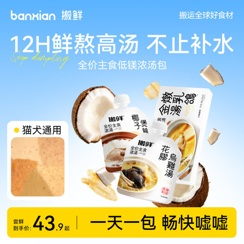 搬鲜猫补水汤包全价主食罐头猫饭