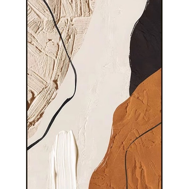 纯手绘抽象油画j现代简约客厅落地画大幅走廊挂画北欧立体装饰画图片