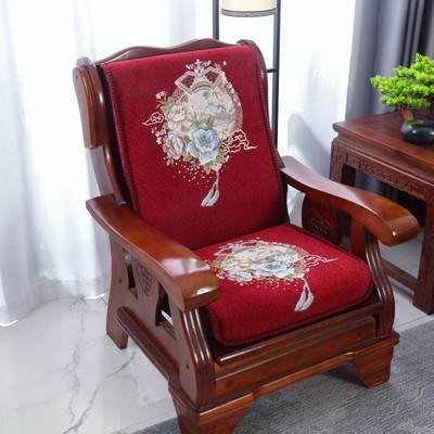 老式实木沙发坐j垫单人q一体垫子红木椅子靠垫春秋椅靠背硬海绵座