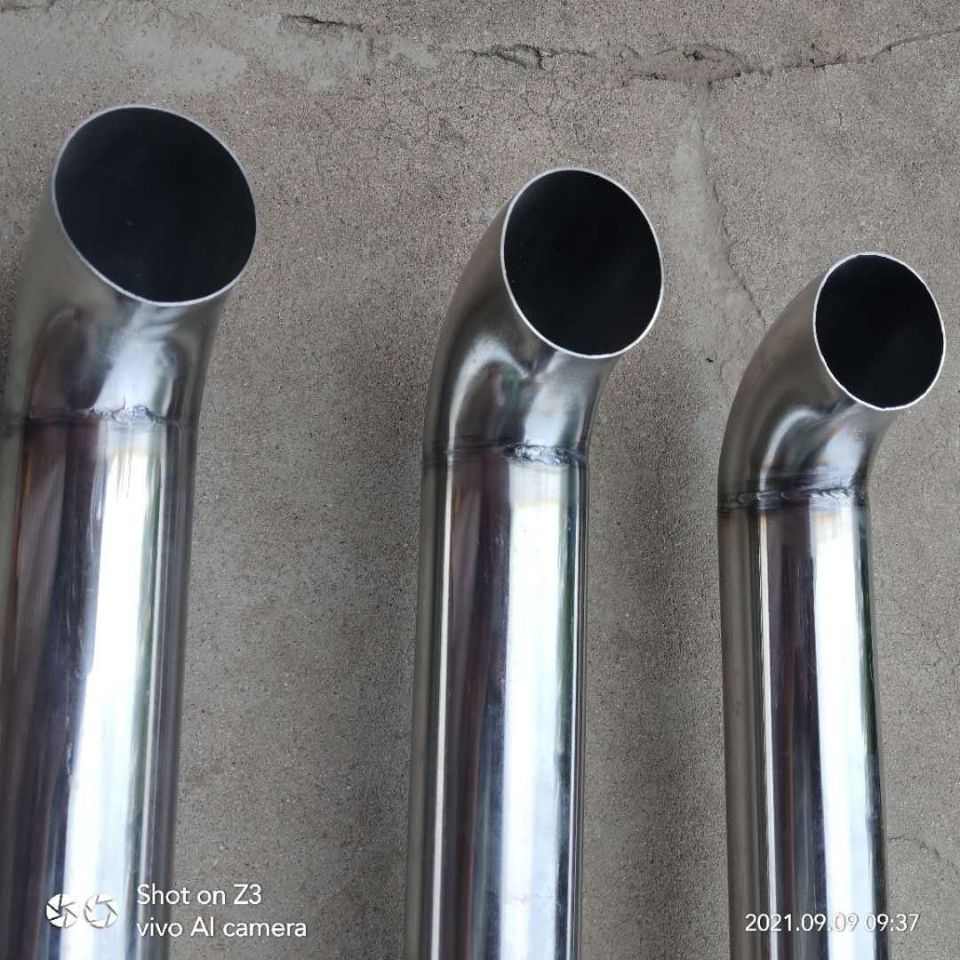 单缸小四b轮拖拉机不锈钢加厚消声器2孔烟筒白刚排气管