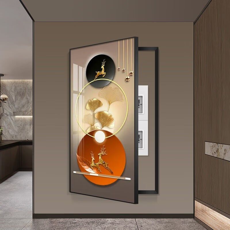 大尺寸电表箱装饰画n竖款迎客松遮挡配电箱总开关电闸网络盒消防,家居饰品,电表箱装饰画,淘宝优惠券,粉丝福利购,淘宝优惠卷