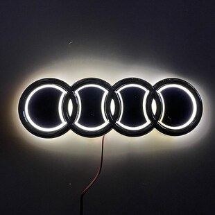 适用于奥迪 A3 A4 A6 Q3 Q5 QH7 车标5D发光LED后尾车标灯