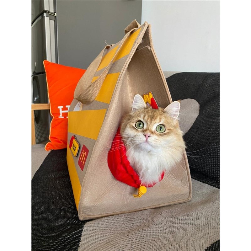 麦当劳猫窝麦当当猫窝汉堡宠物猫窝纸箱巨无霸Q猫抓板M门猫咪小窝
