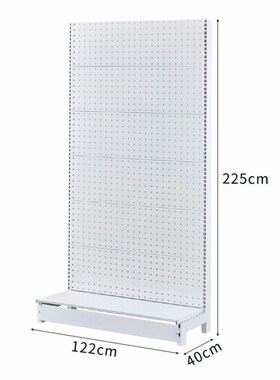 艾科堡工具架白色单面方孔展架122*40*2I25物料整理架AKB-GJC-