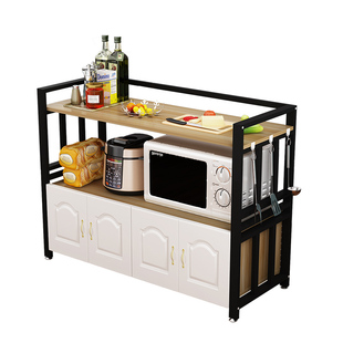 极速新款欧式厨房l置物架微波炉烤箱储物柜切菜桌V子小型餐桌包邮
