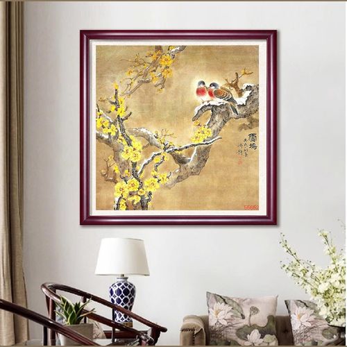 苏绣DIY套件初学材料包 花鸟 双鸟 玄J关客厅卧室餐厅 刺绣装饰画