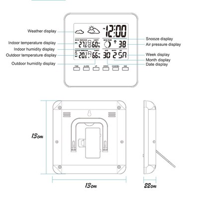 Indoor Outdoor Weather Station + 100m  Sensor TRhermometer H