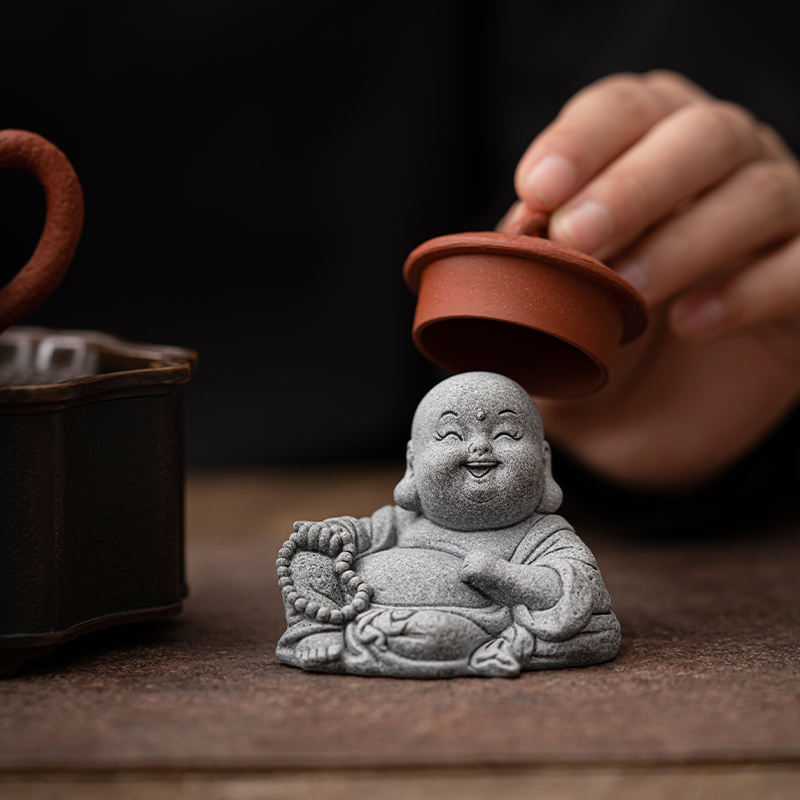 敦铭堂青砂石国潮开心笑佛弥勒