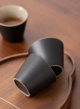 敦铭堂黑陶喝茶杯子家用主人杯