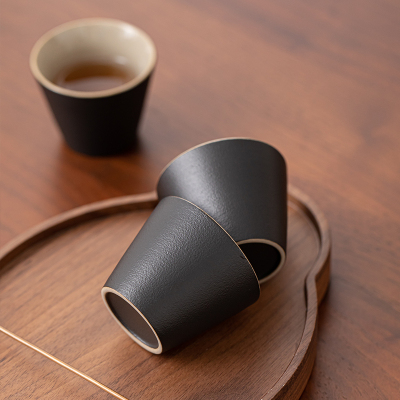 敦铭堂黑陶喝茶杯子家用主人杯