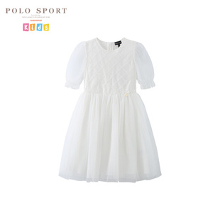 Polosport女童连衣裙2023夏季 短袖 中大童洋气公主裙夏装 新品 裙子