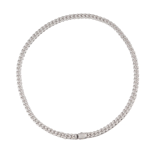 古巴链黄金钻石手链 18K玫瑰金铂金新款欧美镶满钻男士粗项链定制