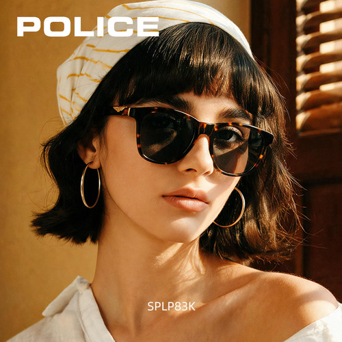 POLICE豹纹墨镜女高级感海边玳瑁