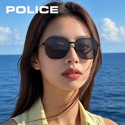 POLICE墨镜防紫外线女款学院风防晒文艺范网红大框太阳镜SPLW30K