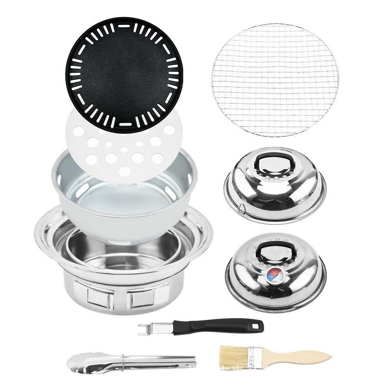 热卖韩式不锈钢无烟烧烤炉v户外家用商用多用多功能木炭烤炉烤肉