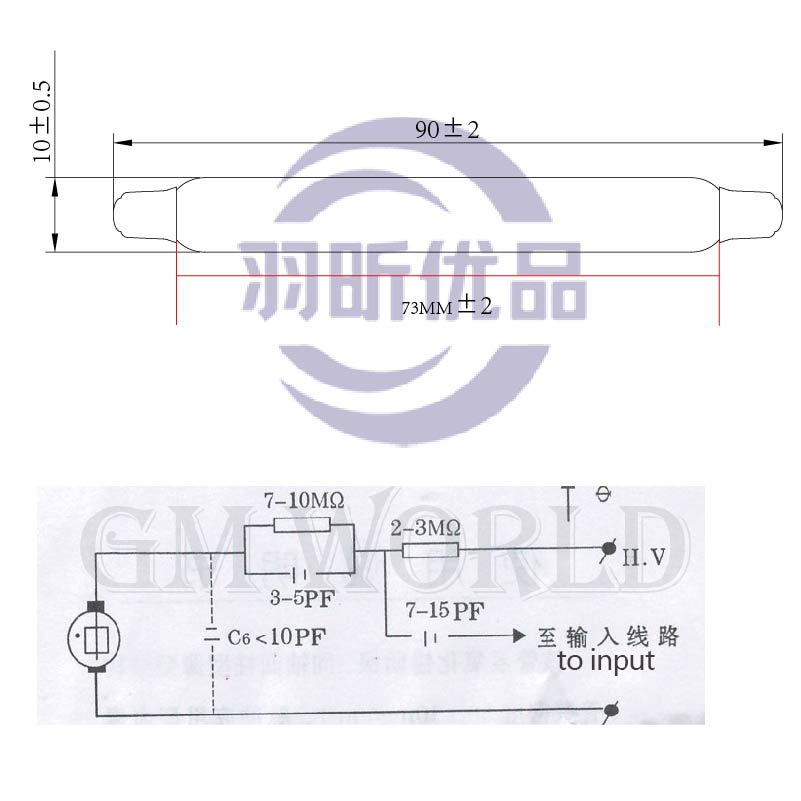 盖革计数管玻璃管J32q1/M4011核辐射检测感测器探测头现货供应