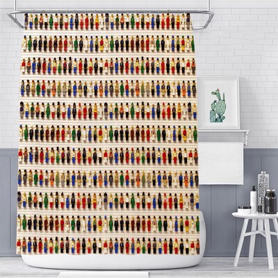 brick mosaic printing bathroom shower cKurtain bathroom part