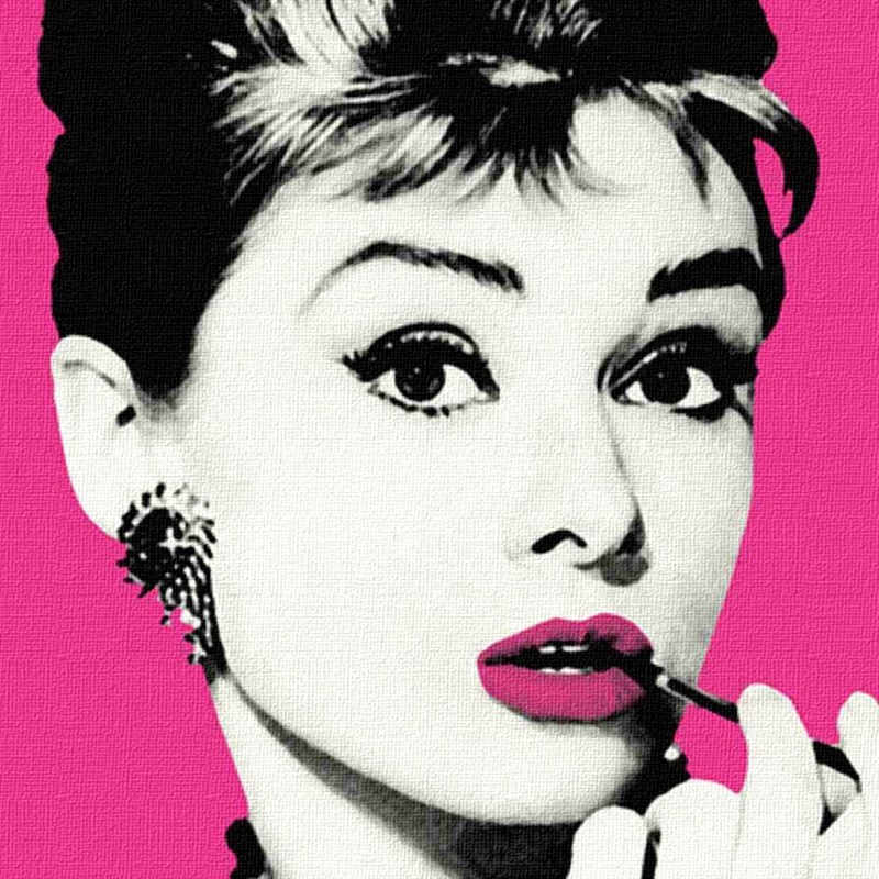 名人偶像装饰画奥黛丽赫本hepburn欧美女明P星覆古海报有框油画布