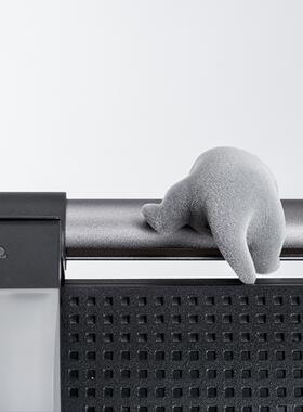 少数派监工水獭屏幕创意装饰显示G器趴趴挂件桌面公仔小摆件