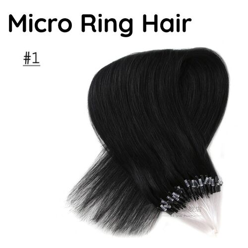 Micro Ring Humkan Hair Extensions Natural Straight  Machine