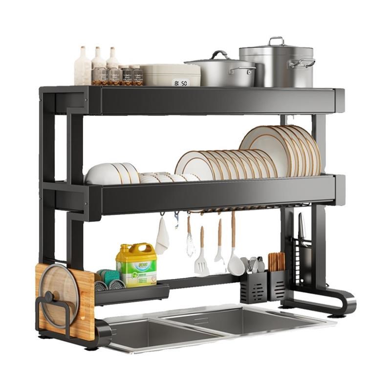 304不锈钢水槽置物架加粗加厚沥水架家用放碗盘收纳W架多功能碗架