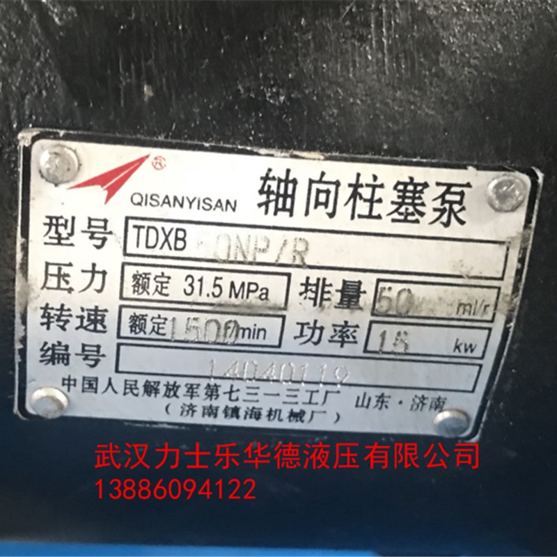 轴向柱塞泵TDXB16/20/25/32/40/5D0/63/80/100HL/L(R) 变量泵