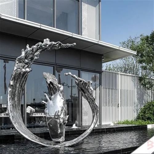 大型不锈钢雕塑定制户外r公园学校广场园林景观小品水景圆环形摆