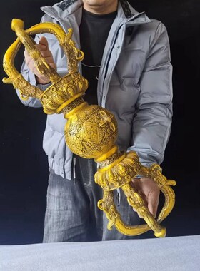 尼泊尔五股金刚杵密法器降魔杵大号纯H铜金刚杵降魔杵法器金普巴