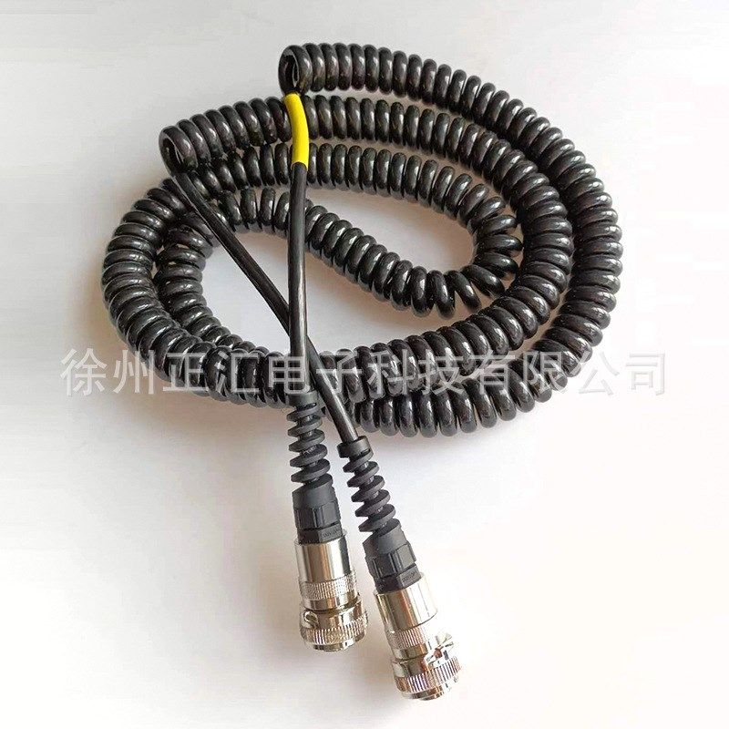 摊铺机连接线 料位器线 探头线 6孔变J6孔航空插头 螺旋线配件