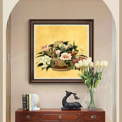 苏绣初学DIY套件材料包 花篮 客厅卧室餐厅走廊 手工.刺绣装饰画