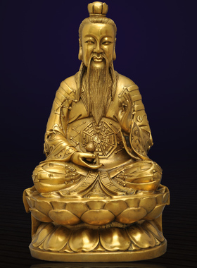 黄铜三清道祖像摆件铜像s太清玉清上清道德元始灵宝天尊神像工艺
