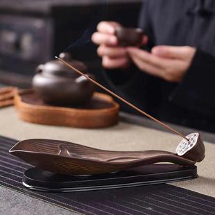 线香底座a家用陶瓷插底座室内香座茶道摆件卧香炉沉香檀香熏炉香