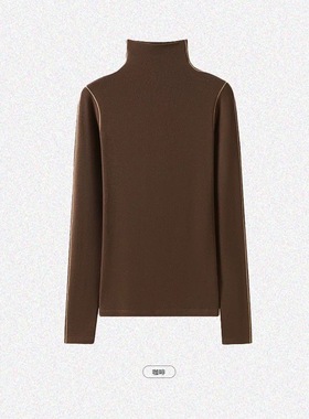 【书婷专享】明星同款羊毛蚕丝撞线半高领保暖打底