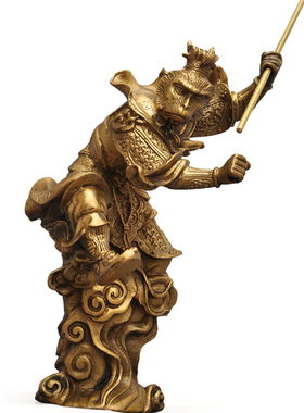 纯铜齐天大圣孙悟空摆件美猴王斗战胜佛猴子工Q艺品办公室桌装饰