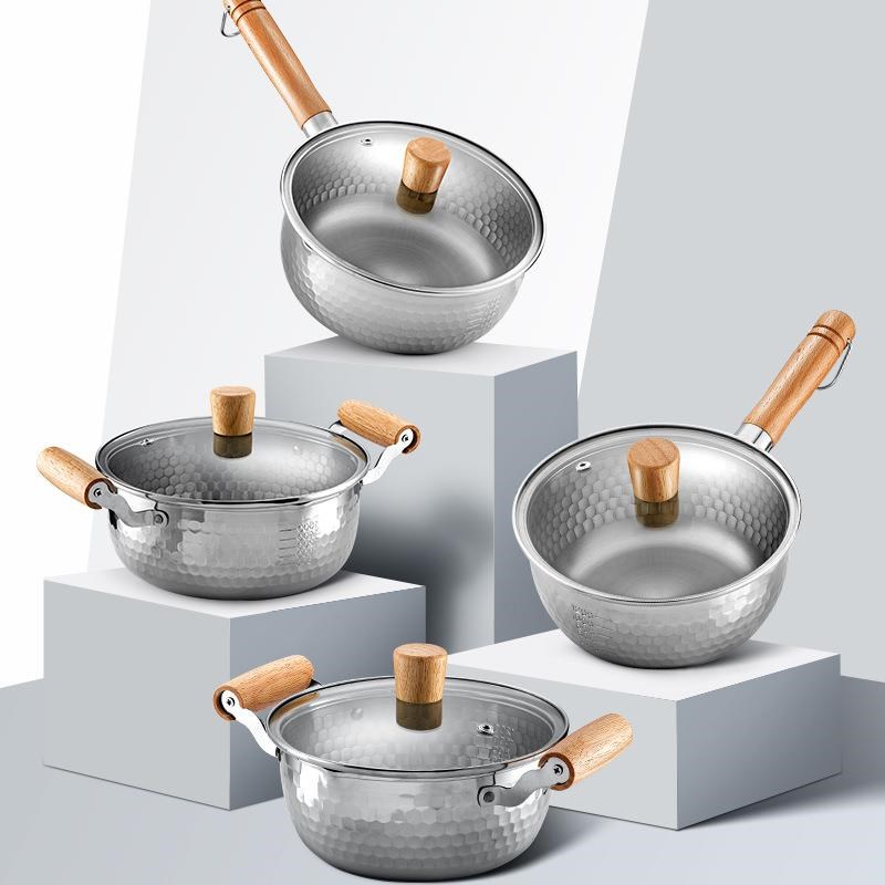 雪平锅加厚奶锅宝宝辅食锅不锈钢D锅泡面汤锅家用婴儿热牛奶锅