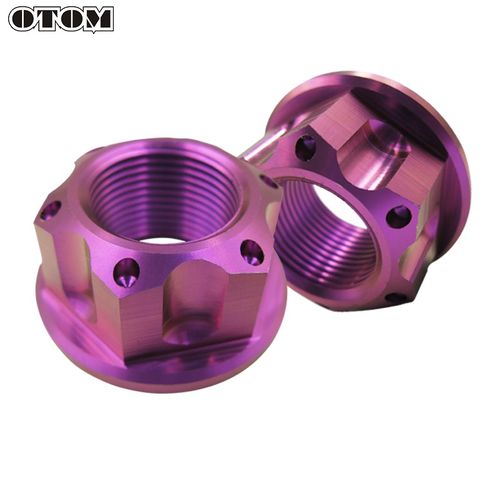 OTOM越野摩托车改装后轴螺帽螺A母后轮轴配件彩色钛合金M22带法兰
