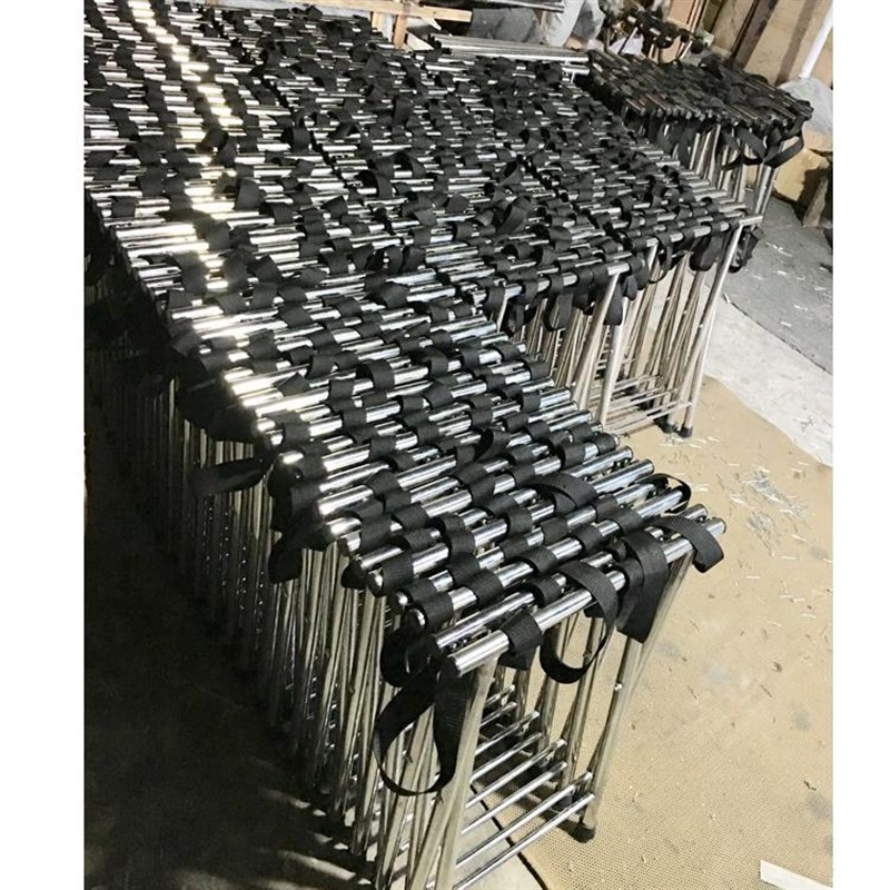 酒店客房行李架加厚m不锈钢置物架宾馆客房折叠箱包托盘架家用办